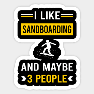 3 People Sandboarding Sandboard Sandboarder Sand Dune Surfing Boarding Sticker